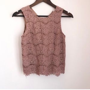 Monteau Mauve Lace Tank
